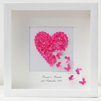 Shocking Pink 3D Framed Butterfly Heart, 2 of 9
