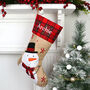 Personalised Red Tartan Snowman Stocking, thumbnail 1 of 5