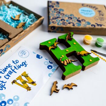 Personalised Paint Your Own Dinosaur Wooden Letter, 5 of 7