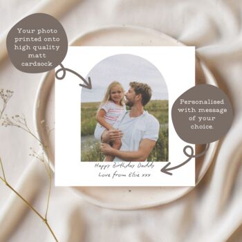 Happy Birthday Daddy Personalised Photo And Message Card, 2 of 5