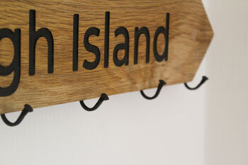 Bespoke And Engraved Oak Coat Rack, 3 of 12