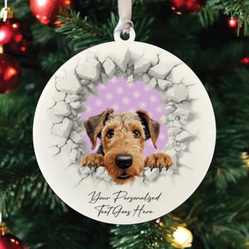 Personalised Christmas Airedale Terrier Break Through, 5 of 10