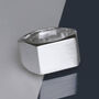 Men's Rectangular Sterling Silver Signet Ring, thumbnail 1 of 4