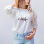 White And Rose Gold Personalised Bride Sweatshirt, thumbnail 4 of 6