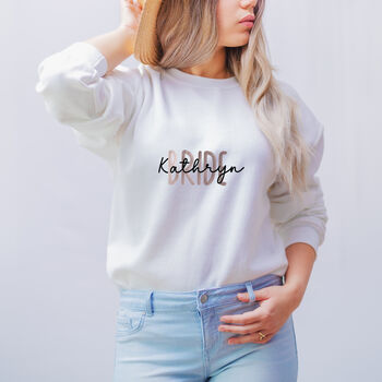 White And Rose Gold Personalised Bride Sweatshirt, 4 of 6