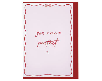 You + Me = Perfect Valentines Card For Husband Or Wife, 3 of 3