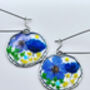 Dried Flowers Round Drop Earrings Small Hand Made, thumbnail 3 of 9