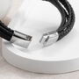 Personalised Travel Compass Stacked Leather Bracelet, thumbnail 5 of 5