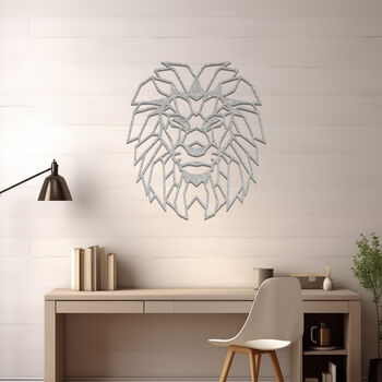 Bold Metal Lion Wall Artwork Symbolising Strength Courage And Leadership, 10 of 11