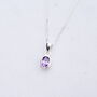 Silver Amethyst Oval Pendant Necklace, thumbnail 2 of 5