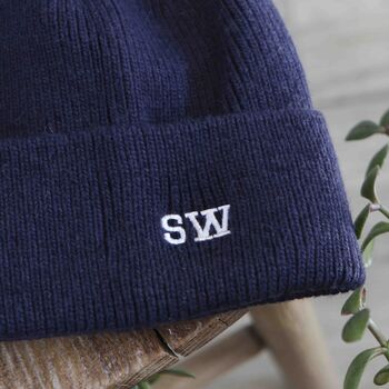 Men's Personalised Cashmere Wool Beanie Hat Gift, 2 of 8