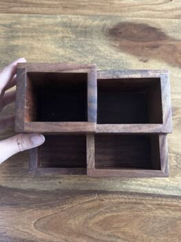 Desk Caddy, Indian Rosewood Desk Organiser, 6 of 11
