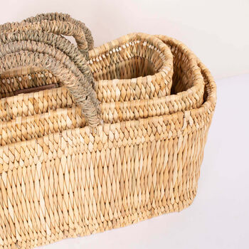 Reed Storage Baskets, Three Sizes And Sets, 4 of 6