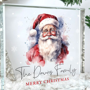 Personalised Any Message Traditional Santa Crystal Token, 3 of 6