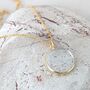 'The Circle' Clear Quartz April Birthstone Necklace, Gold Plated, thumbnail 4 of 7