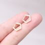 925 Sterling Silver Hexagonal Hoop Earrings, thumbnail 2 of 7