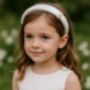 Fleur ~ Satin Headband With A Pink Satin Drawstring Bag // Ages Three To Adult, thumbnail 1 of 6