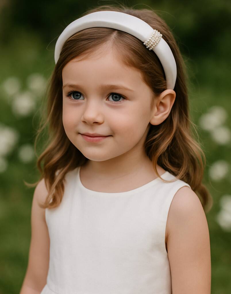 Fleur ~ Satin Headband With A Pink Satin Drawstring Bag // Ages Three To Adult, 1 of 6