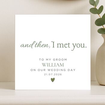 To My Groom On Our Wedding Day Personalised Card, 6 of 8