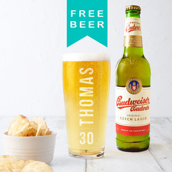 Personalised 30th Birthday Name And Age Beer Glass, 3 of 7