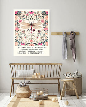 Natural History Pink Dragonfly Art Print, 4 of 4