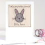 Personalised Rabbit New Baby Girl Or 1st Birthday Card, thumbnail 1 of 12
