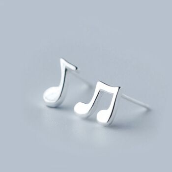 Merry Little Christmas Sterling Silver Music Note Earrings, 3 of 7