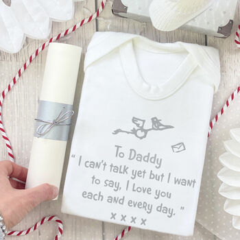 'Dad To Be' Sleepsuit Stork Mail From Mummy's Tummy, 7 of 12