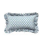 Lattice Frill Trim Cotton Cushion, thumbnail 1 of 6