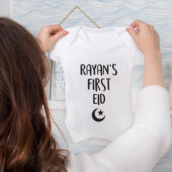 Personalised Baby's 'My First Eid' Baby Grow, 2 of 6