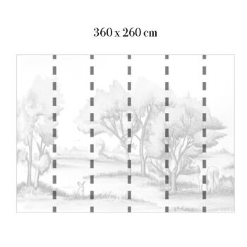 Hand Drawn English Forest Wall One, 3 of 3