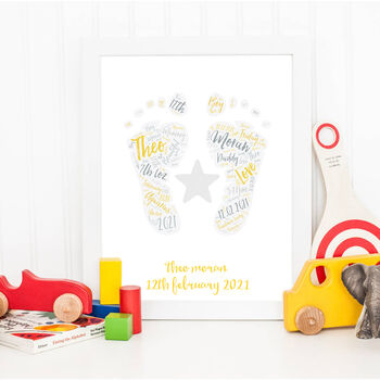 Personalised 'New Baby' Gift Print, 4 of 4