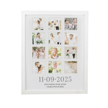 Personalised Special Date White Multi Photo Frame Wedding Gift, 5 of 5
