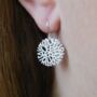 Circular Frost Silver Stud Earrings, thumbnail 5 of 6