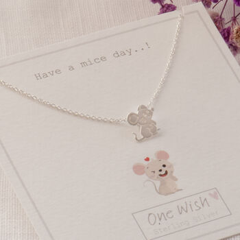 Cute Mouse Sterling Silver Necklace Mice Day, 3 of 9