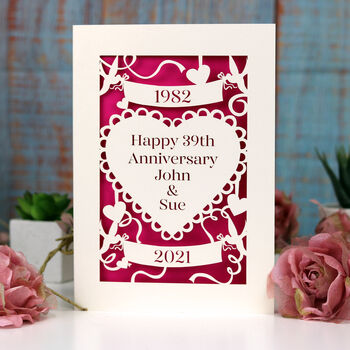 Personalised Laser Cut Anniversary Card, 7 of 11