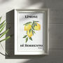 Italian Lemon Art Print Poster, Sorrento Italy, Fruit, Hand Drawn, thumbnail 3 of 3