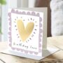Gold Heart Birthday Card, thumbnail 1 of 4