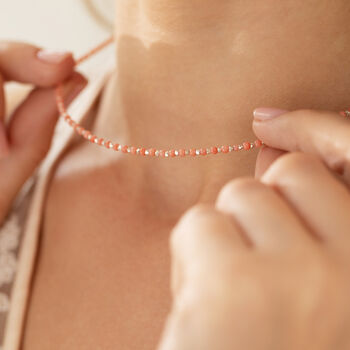 Coral And Silver Choker Necklace, 2 of 5