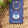 Evil Eye Lucky Protection Key Ring Gift, thumbnail 1 of 3