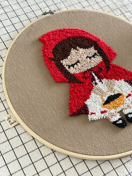 Little Red Riding Hood Punch Needle Hanging Wall Decor, 3 of 3