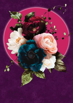 Midnight Bloom Moon – Floral Statement Art Print, 2 of 5