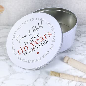 10th Wedding Anniversary Tin Gift, Tin Years, 2 of 4