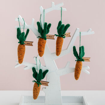 Five Carrot Felt Hanging Decorations, 6 of 11