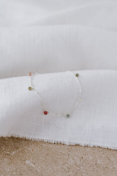 Multicoloured Tourmaline Dainty Bracelet, 2 of 4