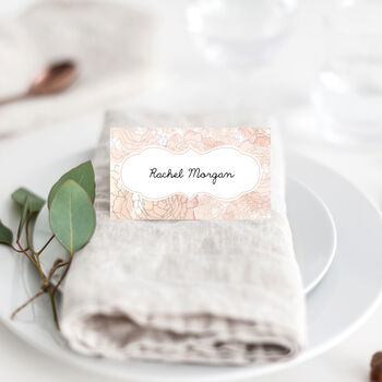 Peach Roses Table Names, 3 of 6