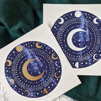 Personalised Zodiac Moon Celestial Constellation Print, 2 of 12