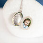 Personalised Sterling Silver Twinkling Blue Goldstone Locket, thumbnail 4 of 12