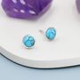 Sterling Silver Genuine Turquoise Stud Earrings, thumbnail 6 of 12