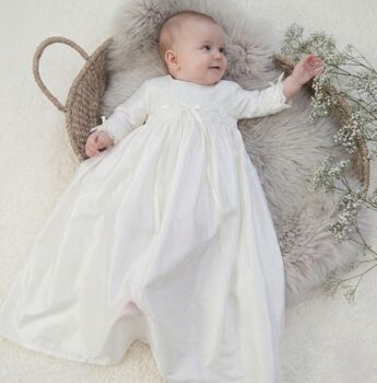 Silk Christening Gown ¾ Sleeve | Kara, 12 of 12